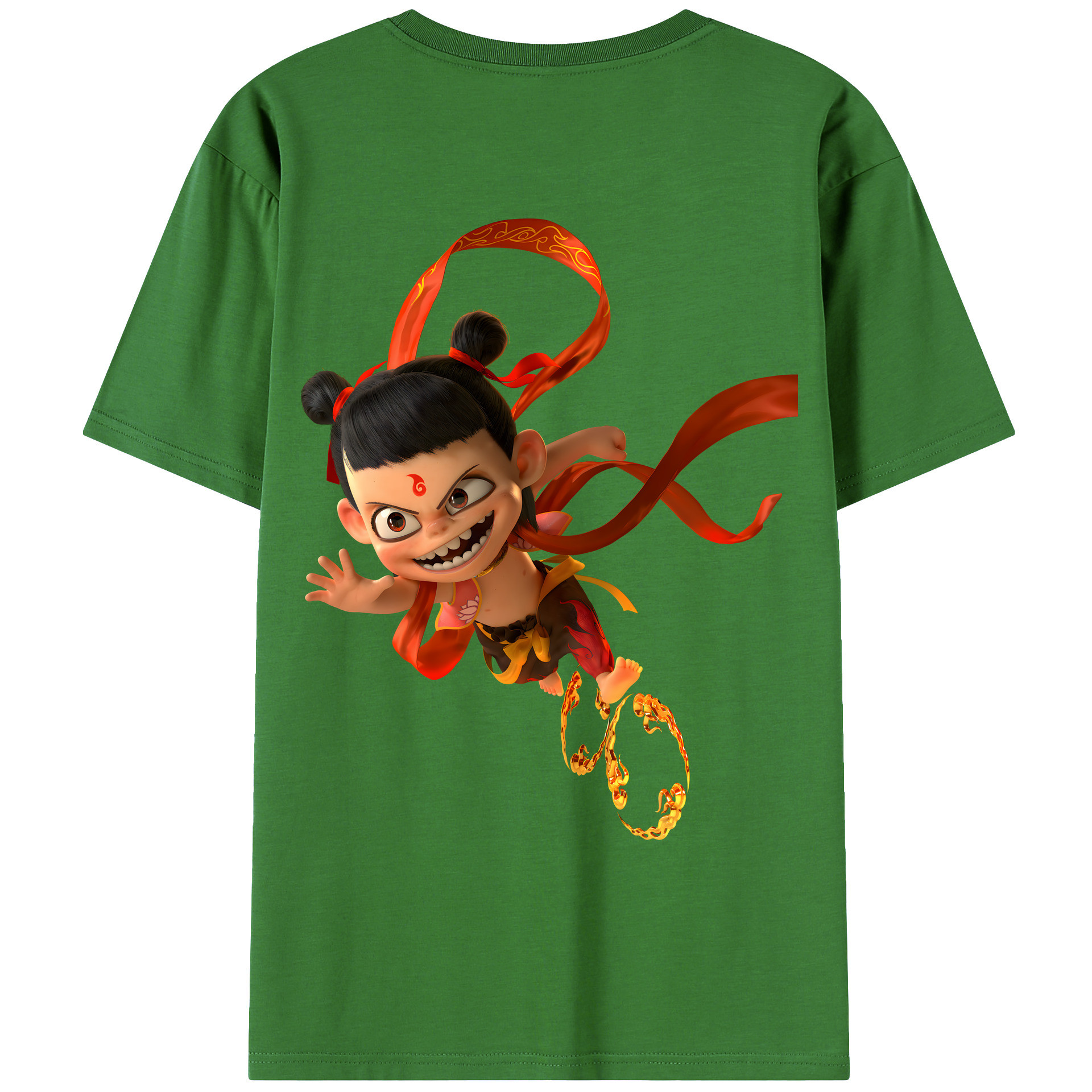 （画像用） Ne Zha 2 ナタ 魔童の大暴れ レディース半袖Tシャツ(バックプリント)
